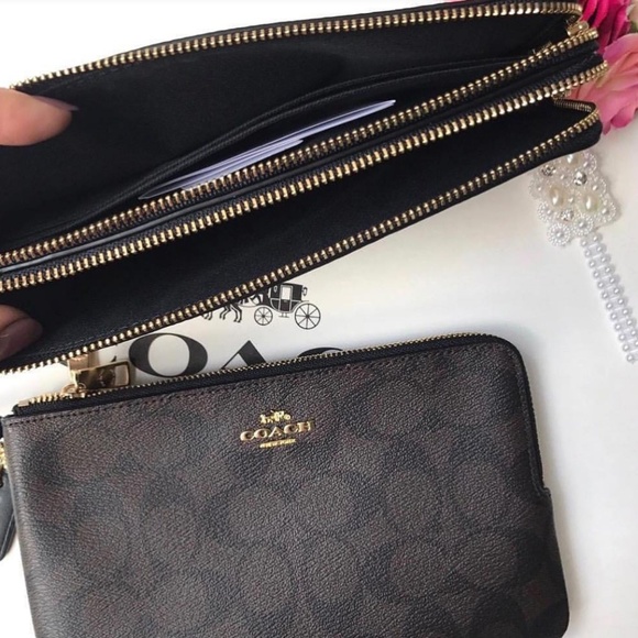 🍒NWT🍒 COACH LG SIGNATURE DOUBLE ZIP WALLET LG - Picture 7 of 7